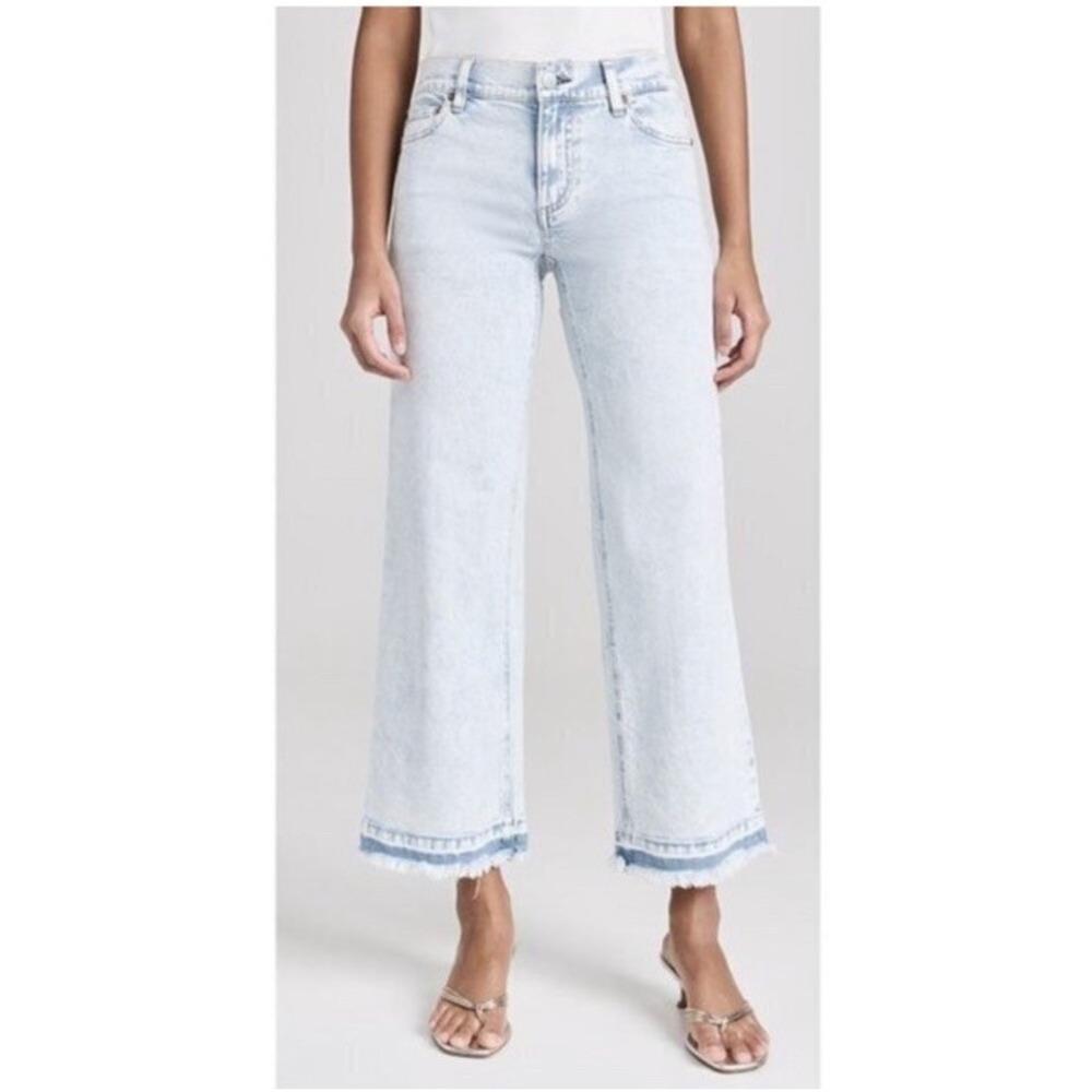 Alice + Olivia Lorrine Ankle Cropped Jeans Women's 24 Bleached Lightning Blue